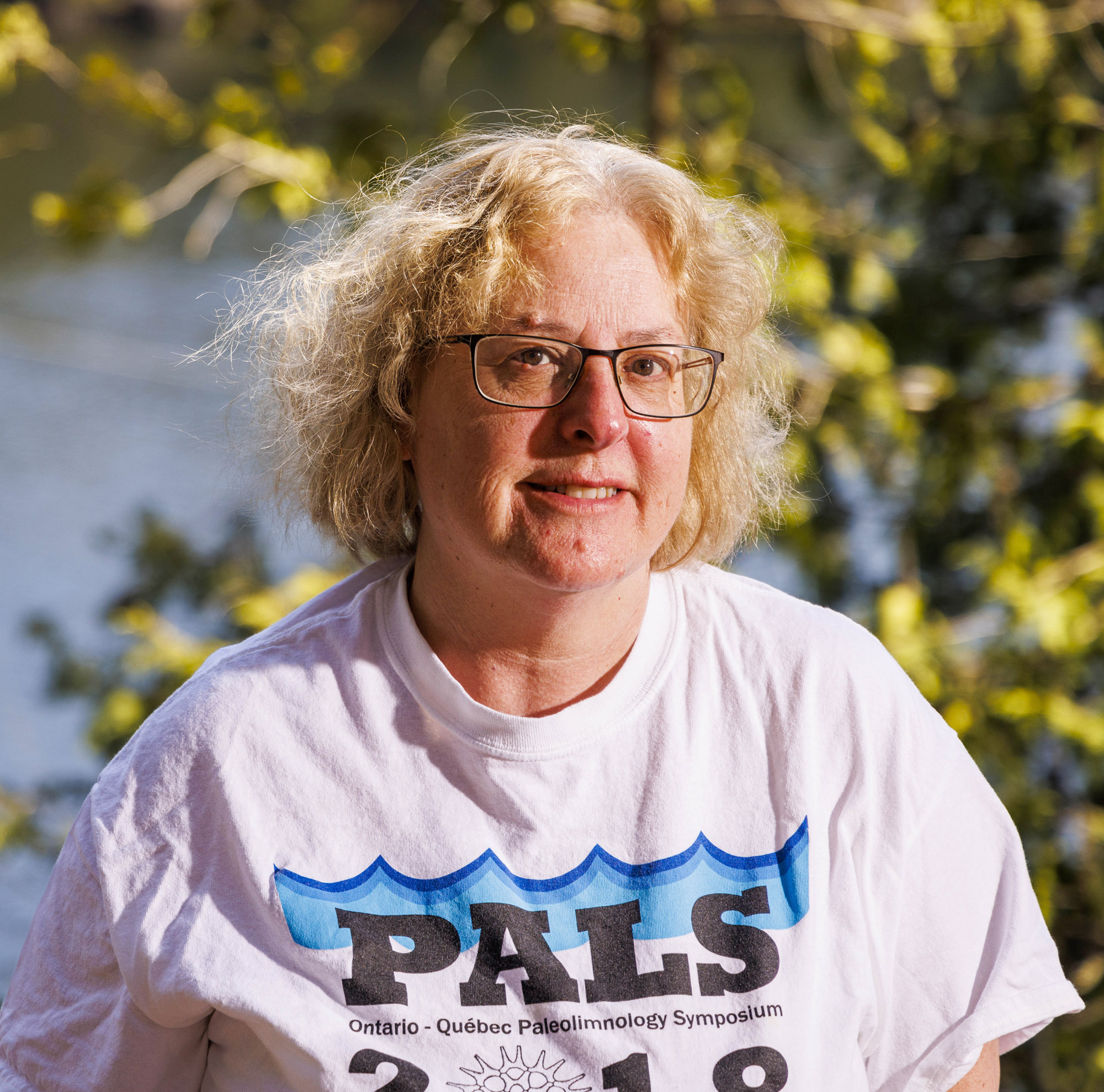 Professor Francine McCarthy, on location at Crawford Lake