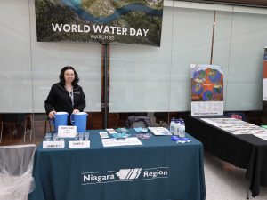 Rachel Beni at the Niagara Region booth at the first annual World Water Day Celebration.