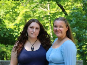 Kaitlyn Austin (left) and Evelyn Dilworth (right) pose for a photo on Brock’s campus.