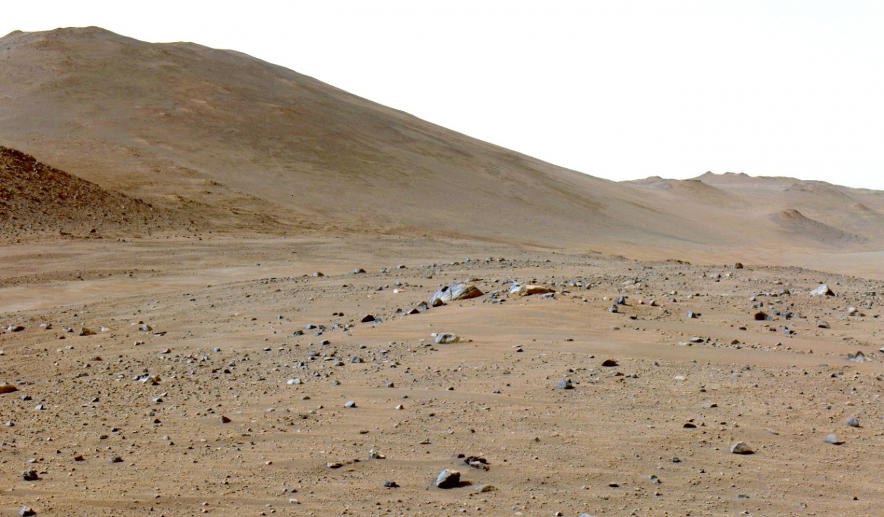 A landscape on Mars.