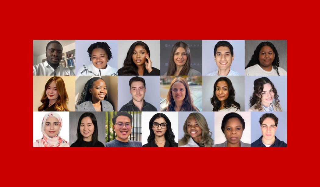 Horizon Graduate Student Scholarship headshots with a red border.
