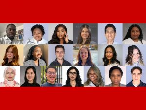 Horizon Graduate Student Scholarship headshots with a red border.