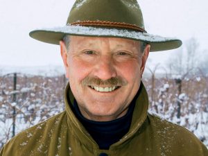 A close-up, outdoor photo of Karl Kaiser in a coat and hat.