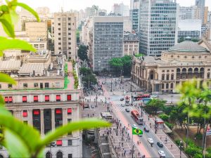 An aerial view of Sao Paulo, Brazil.
