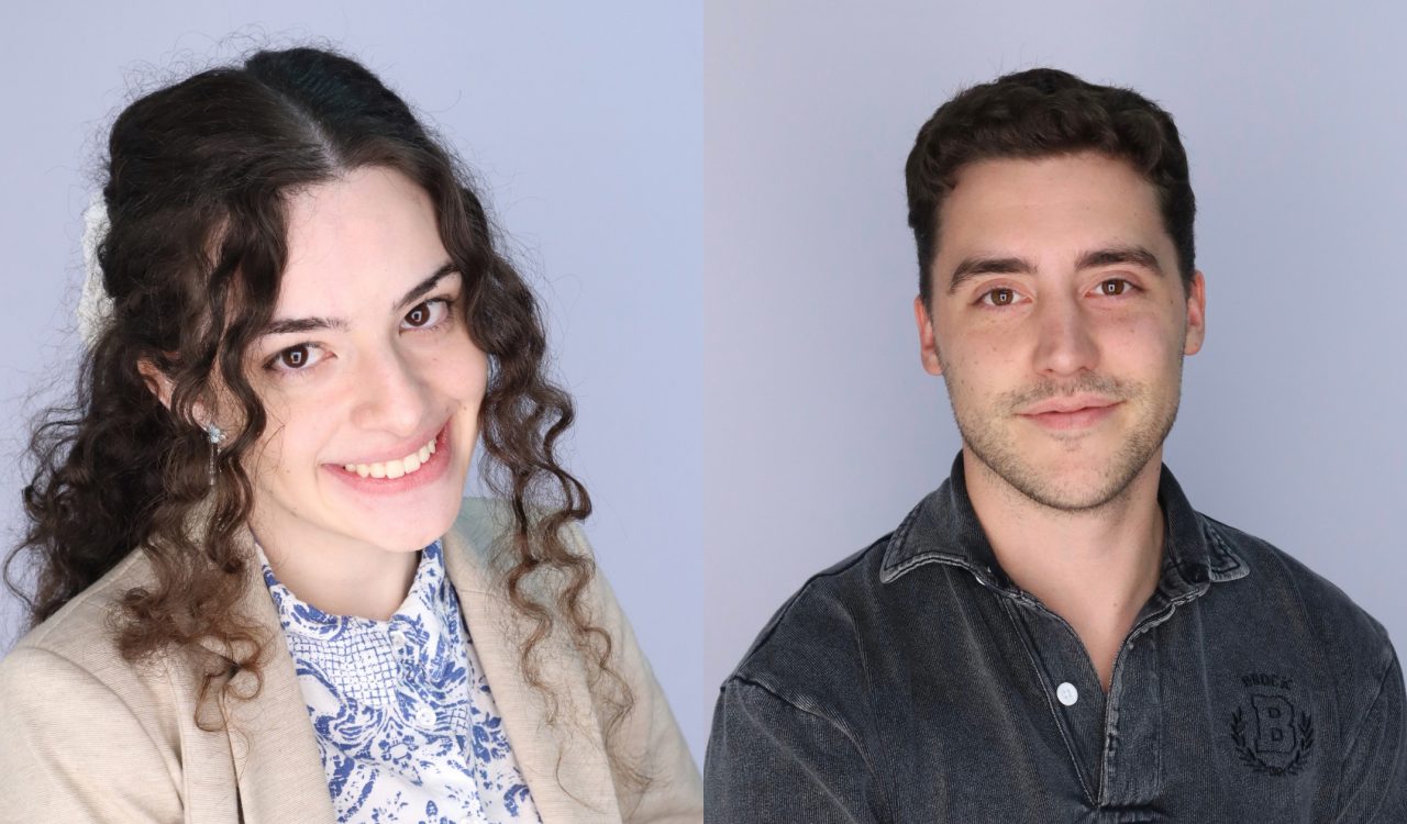 A photo of Mimi Juffe (left) and Andrew Sheehan (right) recipients of the Horizon Graduate Student Scholarship.