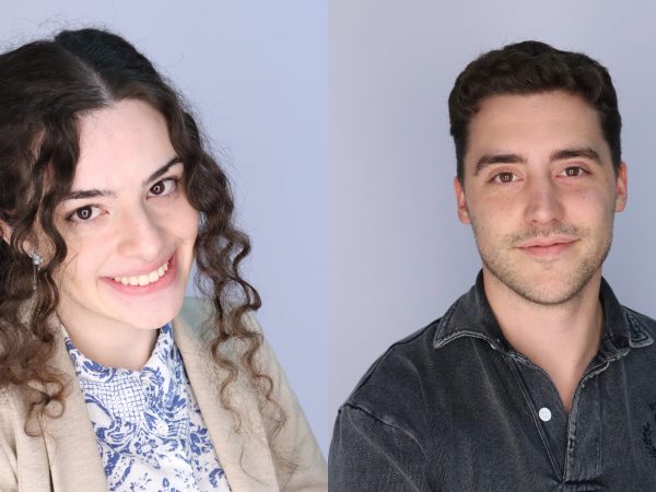 A photo of Mimi Juffe (left) and Andrew Sheehan (right) recipients of the Horizon Graduate Student Scholarship.
