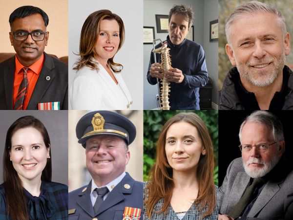 A collage of 10 portraits of Brock graduates.