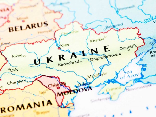 A map of Ukraine.
