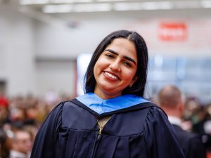 Ramanpreet Kaur Bains at Brock’s 120th Convocation ceremony.