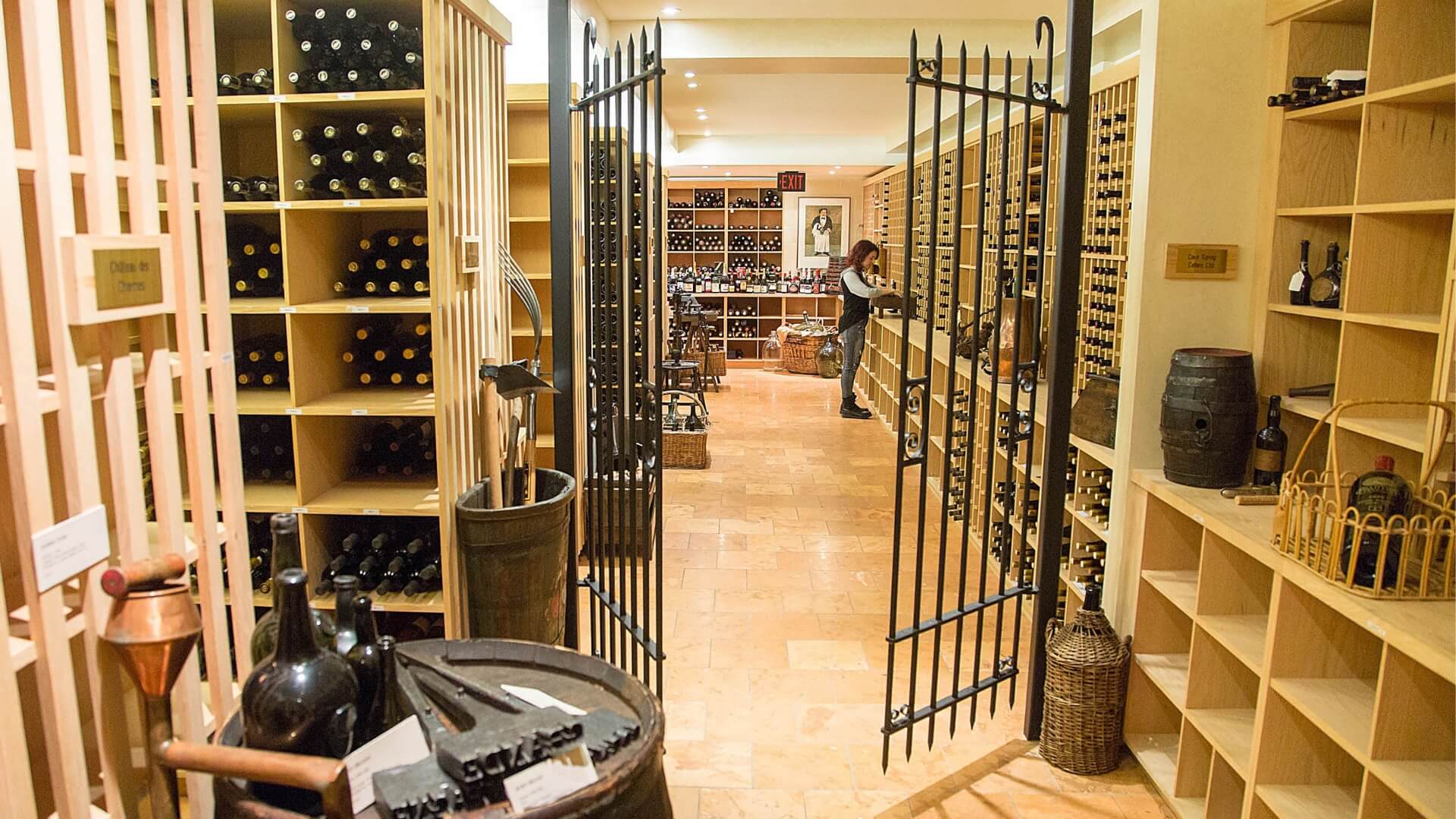 looking into the gates of the brock wine library 