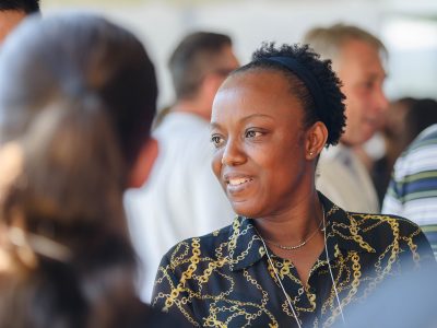 a woman at a wine event
