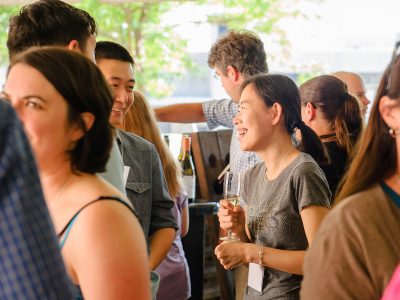 people at an outdoor wine event