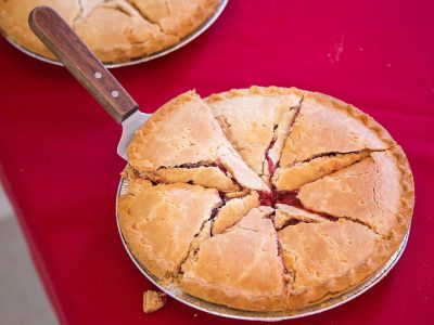 apple pie on a table