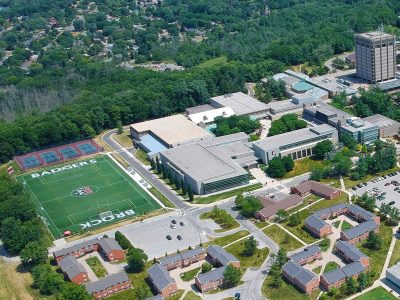 arial view of alumni field and Brock University