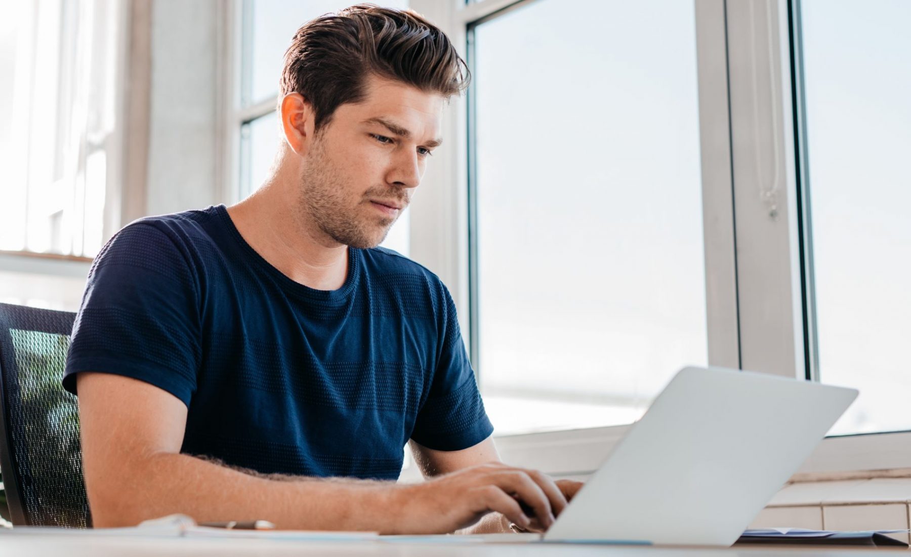 Man working on computer 
