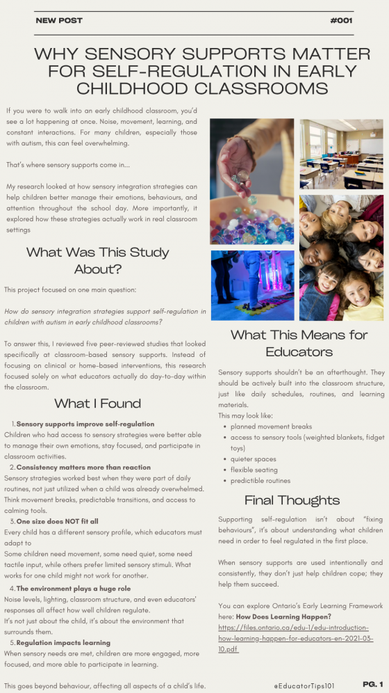 An infographic shows research findings and photos.