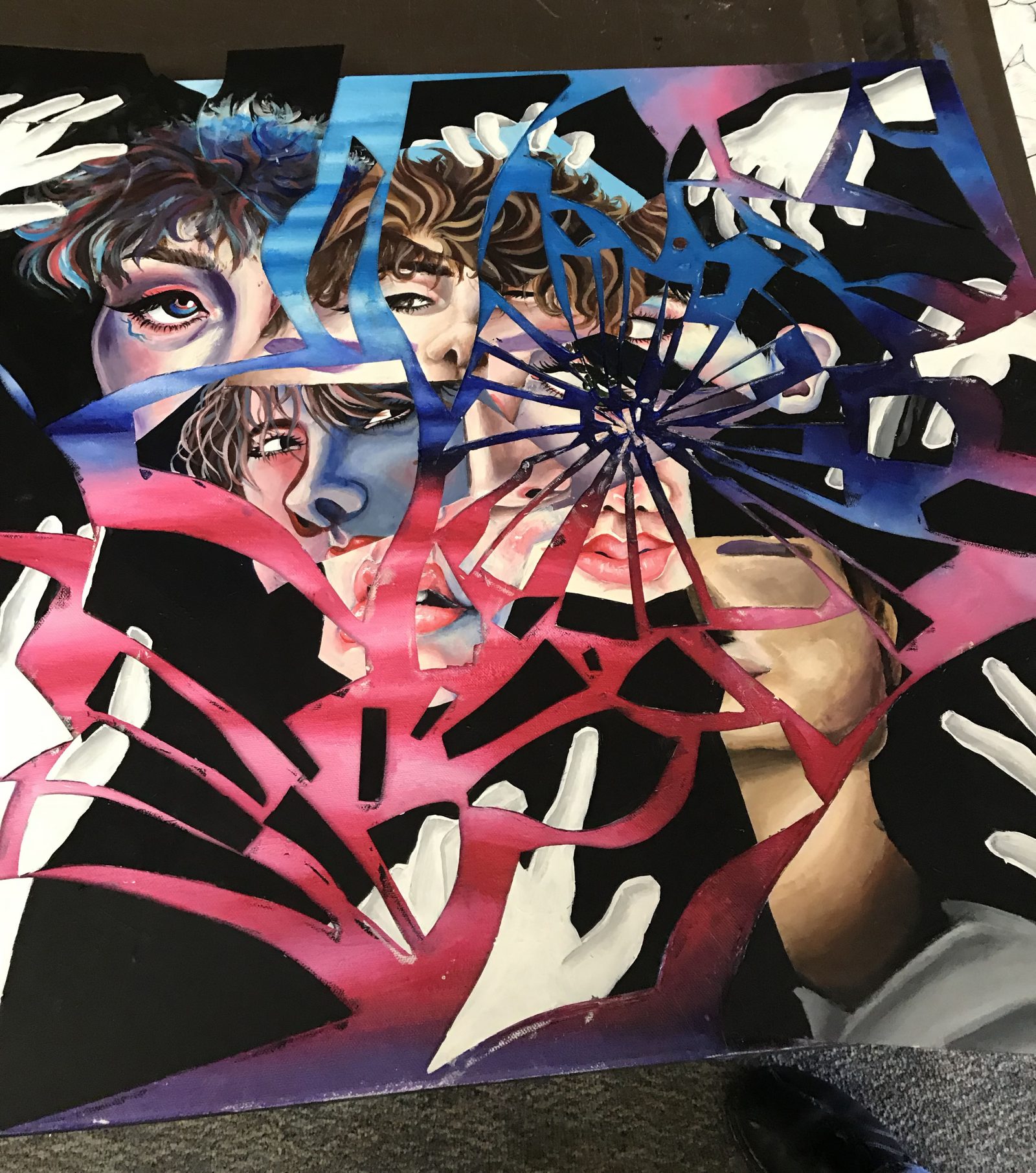 Fractured self-portrait by Jocelyn Tweedle