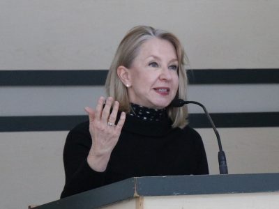 Fiona Blaikie speaking at the 
