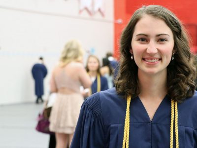 Lauren Saly at the Brock University Faculty of Education Convocation on June 12, 2019.