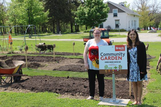 Shelby and Shanen in the Brock community garden.