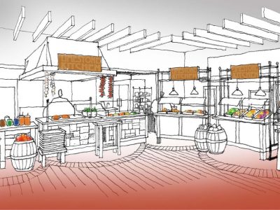 Limestone kitchen artist rendering
