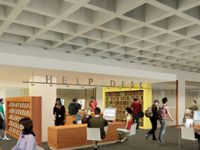 Arthur Schmon Tower Learning Commons help desk rendering