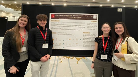 Students, Kayla Lewis, Joseph Cino, Sierra Barnes and Daniella Silenzi -Present- for Research on Adolescence