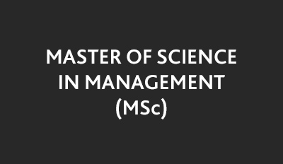 Master of Science in Management (MSc)