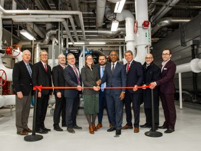 LINC Ribbon cutting outside Brock University