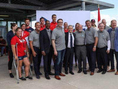 Group of people gathered for photo op