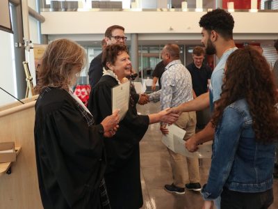Student recieving certificate