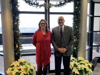 President and Vice-Chancellor Lesley Rigg with Member of Parliament for Niagara Falls Tony Baldinelli
