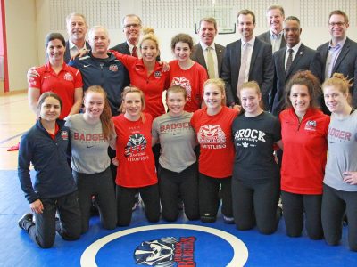 Brock Wrestling team on mats