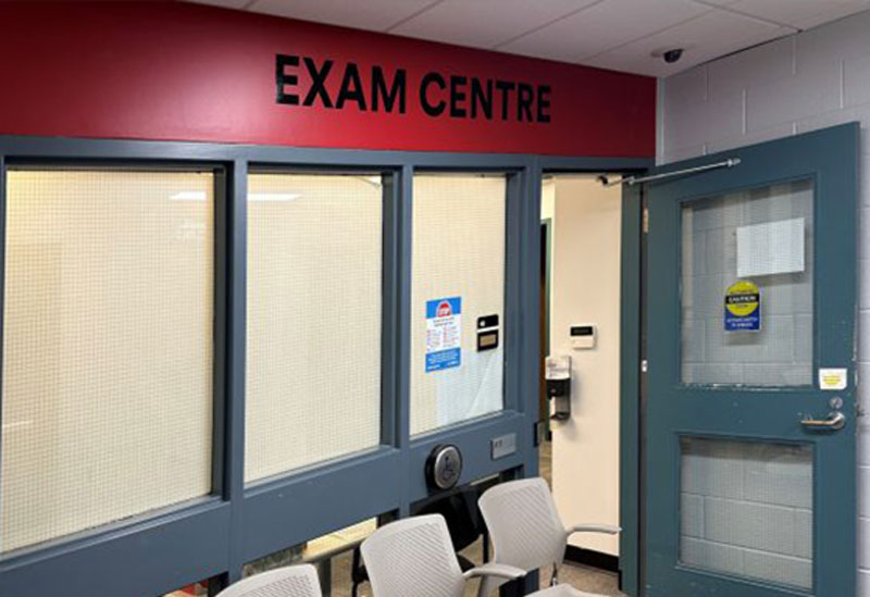 Schmon Tower ST411 Exam Centre entrance door.