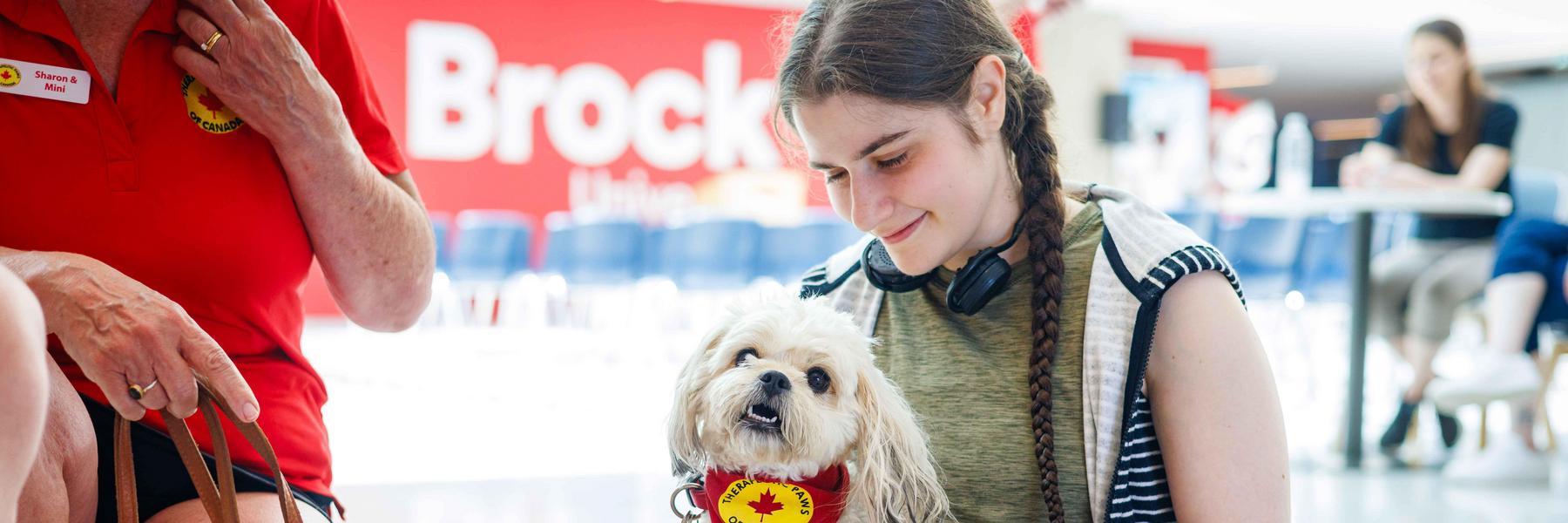 brock student with dog