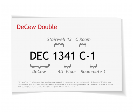 Decew double room code