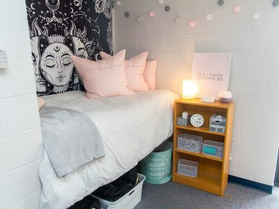 Close up of Vallee room showing bed and storage