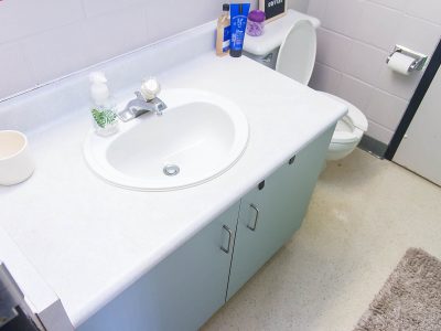 Close up of Vallee washroom area