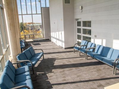 Earp common area lounge with lots of windows