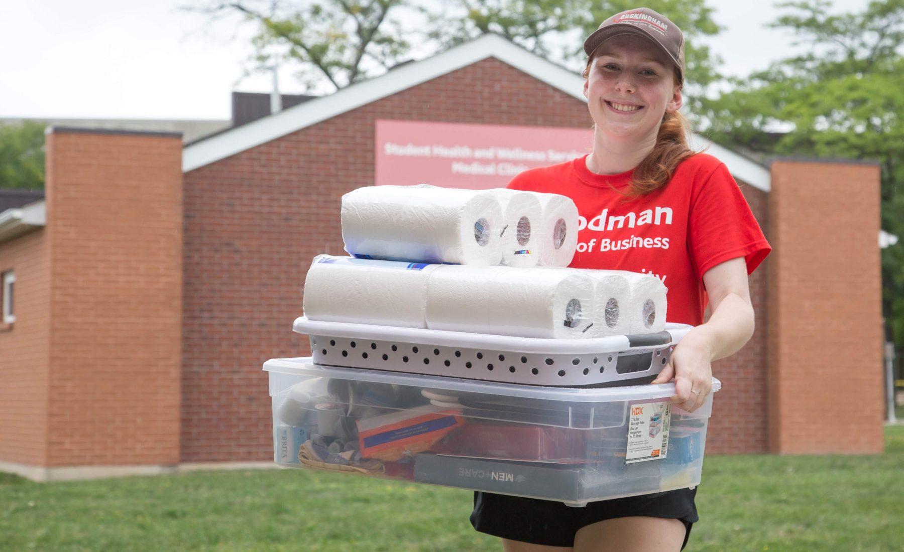 Student moving in belongings 