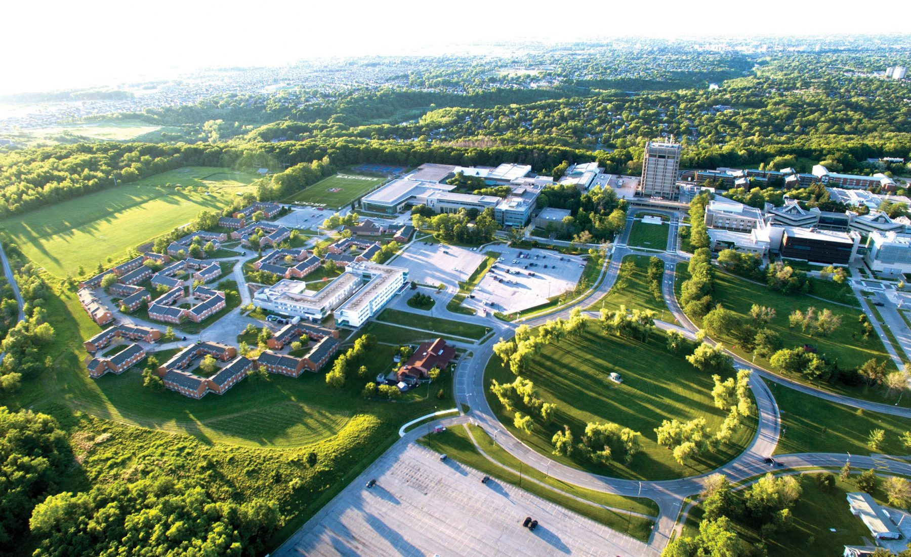 Aerial view of the Brock University campus 