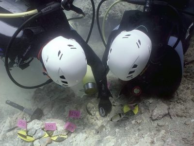 Robin and Justin really nailed it with the discovery of more than 15 small copper tacks underwater