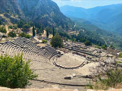 Study Tour of Greece ancient theatre in side of a hill