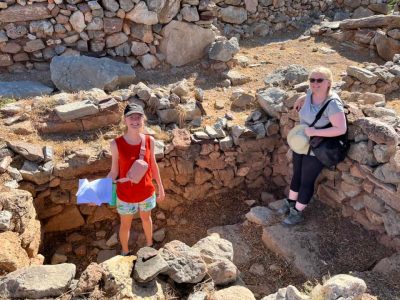 2 students In a lustral basin at Palaikastro