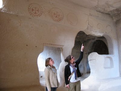 Maggie and Dr. Greene at Zelve, in Cappadocia