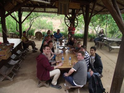 Apple tea near the Üzümlü church after Lindsay's presentation