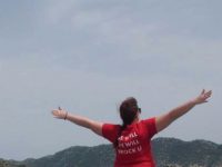 Miriah showing her Brock spirit on a boat trip to Kekova Island