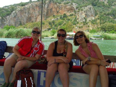 Sam, Miriah, and Brianna along the Dalyan River