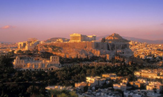 Athens view at sunset