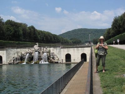 Renee tries to capture the beauty of the grounds at Caserta.